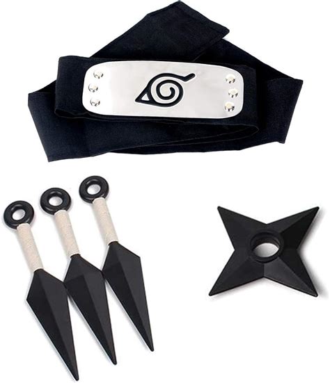 Best Naruto Konoha Leaf Village Ninja Shinobi Cosplay Headband With Naruto Ninja Weapons Home