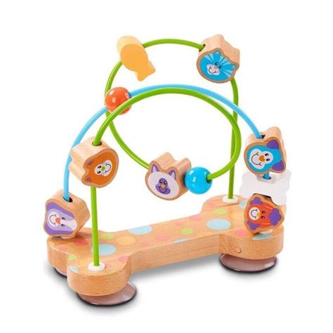 Melissa And Doug First Play Pets Wooden Bead Maze With Suction Cups For