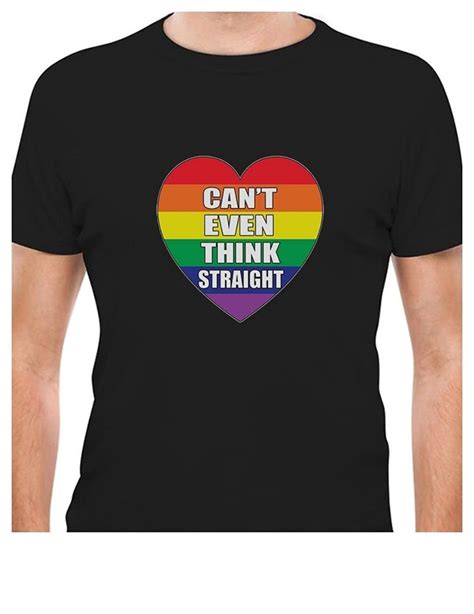 Make Custom T Shirts Regular Gay Love Cant Even Think Straight Gay And Lesbian Pride Men O Neck