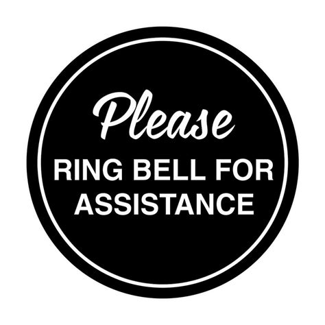 Circle Please Ring Bell For Assistance Sign Etsy