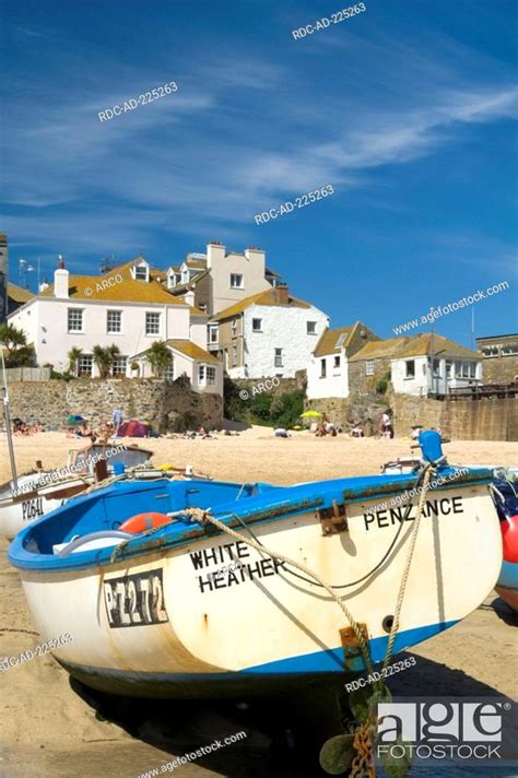 Harbour At Low Tide St Ives Cornwall England Stock Photo Picture