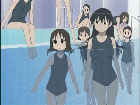 Safebooru 6girls Animated Animated  Azumanga Daioh Black Hair Brown Hair Kasuga Ayumu Long