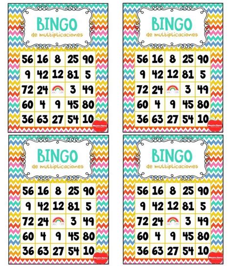 Fantástico Bingo De Las Multiplicaciones Educación Primaria Bingo