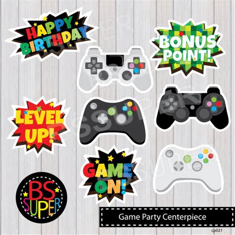 Video Game Party Centerpiece Video Game Party Cake Topper Etsy