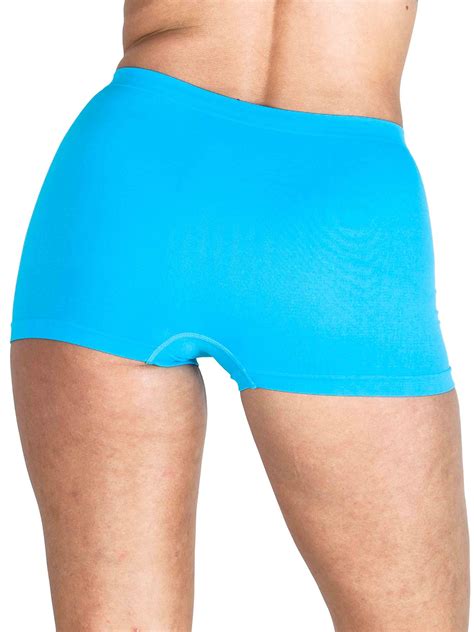 Womens Underwear Plain High Waist Seamless Stretch Ladies Boxer Shorts S M L Xxl Ebay