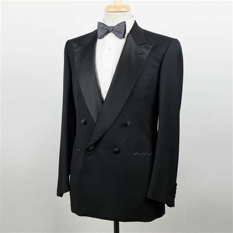 Brioni Wool Double Breasted Tuxedo Suit Black Double Breasted