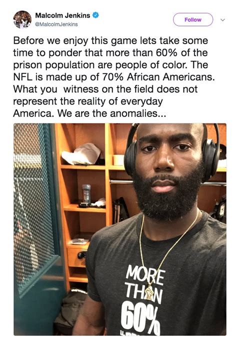 More Than 60 Of The Prison Population Are People Of Color Nfl Player Malcolm Jenkins Co