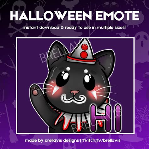 6 Halloween Cat Emotes Pack Twitch Discord Facebook Etsy Uk