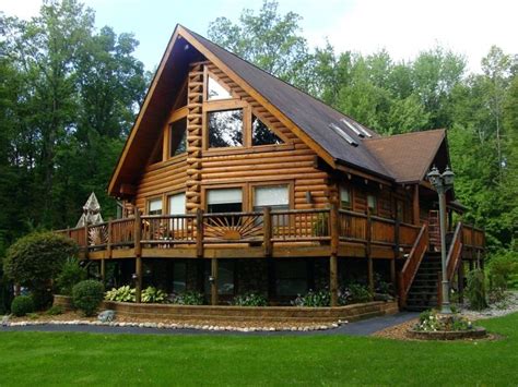 One Story Log Cabin With Wrap Around Porch — Randolph Indoor And