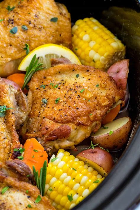 Slow Cooker Chicken Thighs With Vegetables Jessica Gavin