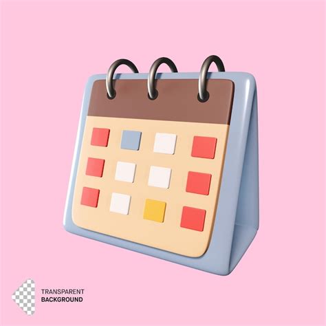 Premium Psd Schedule Calendar In 3d Rendering Design