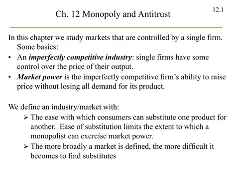 Chapter 12 Monopoly And Antitrust Policy