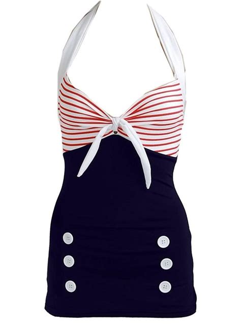women s clothing swimsuits and cover ups one pieces women s stripe retro sailor nautical