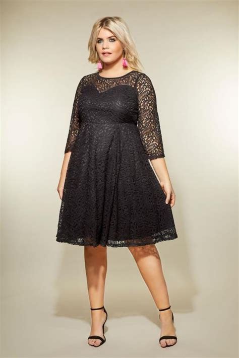 plus size black dresses black lace skater dress spring dresses casual modest dresses trendy