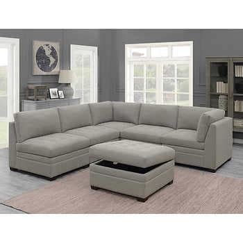 Grey sectional costco canada home decor sofa design. Thomasville Tisdale 6-piece Modular Fabric Sectional ...