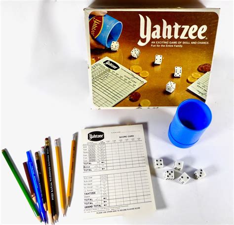 Vintage Yahtzee Set 1970s With 1956 Score Pad And Vintage 2 And 25