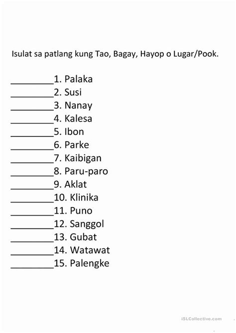 Preschool Filipino Worksheets Bundle Vol 1 Samut Samot 5 Free Esl