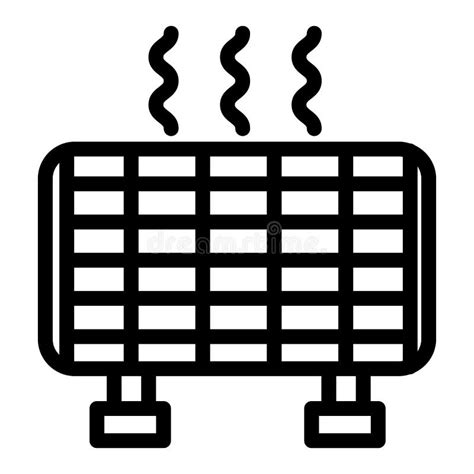 Solar Battery Line Icon Sun Energy Vector Illustration Isolated On