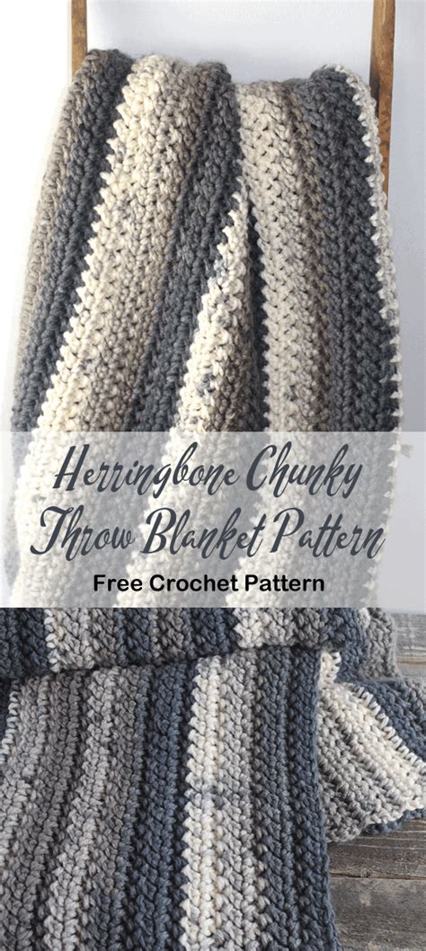 Herringbone Chunky Throw Crochet Pattern Tutorial A More Crafty Life