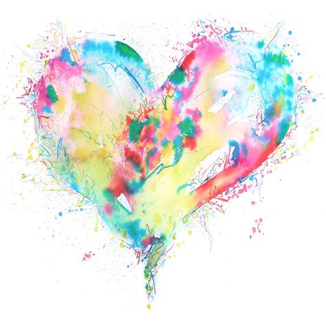 Abstract Watercolor Heart~ Watercolor Heart Tattoos Watercolor Heart