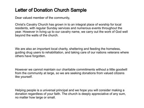 Letters of gratitude can also. thank you letter example donation church fundraising for ...