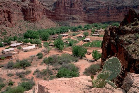 Supai Village In The Grand Canyon Two Miles From Havasu Falls Grand