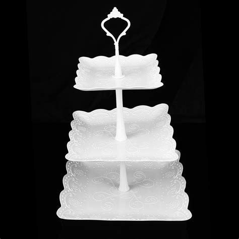 3 Tier Cake Standssquare Dessert Cake Tower Stand Party Food Server