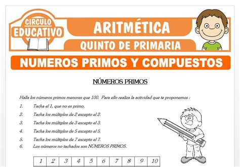 Numeros Primos Y Compuestos Cuarto De Primaria Fichas Vrogue Co