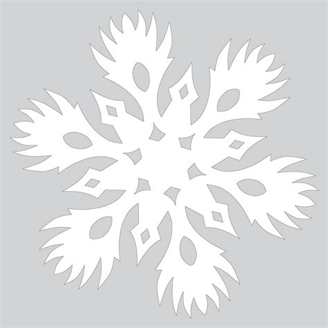 Paper Snowflake With Burning Pattern Cut Out Template Free Printable
