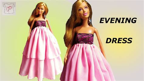 Barbie Doll How To Make Evening Dress Easy Youtube
