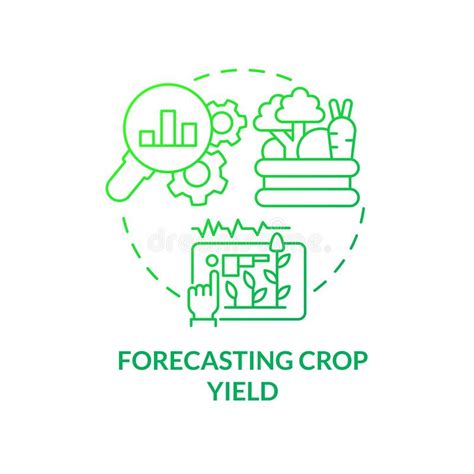 Forecasting Crop Yield Green Concept Icon Stock Vector Illustration