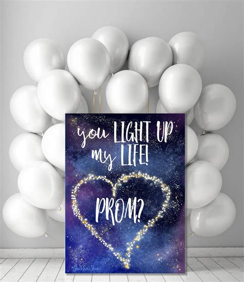 Printable Blue Prom Proposal Sign Digital Say Yes Confetti Etsy