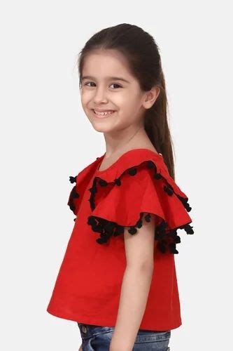 Casual Wear Cutiekins Girls Top Size 4 To 9 Years Polyester At Rs