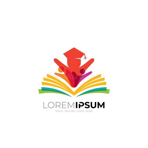 Education Logo Kids Logos Are Reading Books And Learning Stock Vector