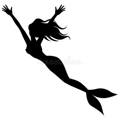 Silhouette Mermaid Waving Hands Stock Vector Illustration Of Design