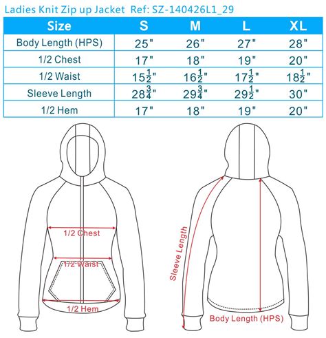 Windbreaker Sizing Chart Windbreaker Jacket Size Chart Mens