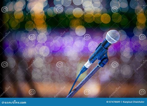Microphone And Bokeh Background Stock Image Image Of Cinema Concert