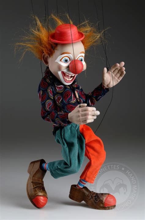 Clown Joyeux Marionnette De 45cm Parfaitement Mouvante Marionettescz