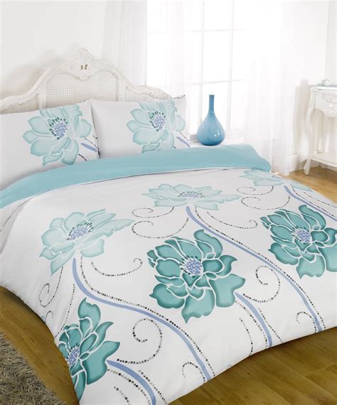 Rowsham Teal Duvet Cover Bedding Set Double Bed Uk Kitchen And Home
