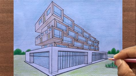 How To Draw A Modern Building Using Two Point Perspective Step By Step