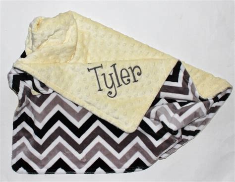 Chevron Minky Personalized Baby Stroller Blanket With Your