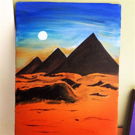 acrylic painting of the pyramids in Egyptby Yahayra Terreros 2014 ...