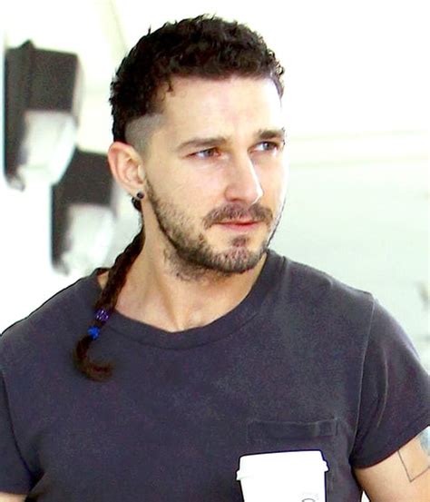 Shia Labeouf Debuts Long Rattail Braid Hairstyle Photos