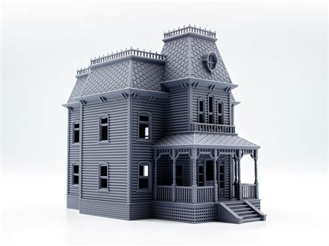 Item Is A 3d Printed Miniature Scale Model Of Bates Mansion Which Is
