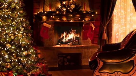 Christmas Songs Crackling Fireplace With Classical Music Piano And Cozy