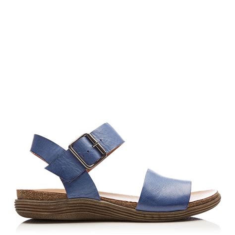 Sh Ariel Blue Leather Sandals From Moda In Pelle Uk