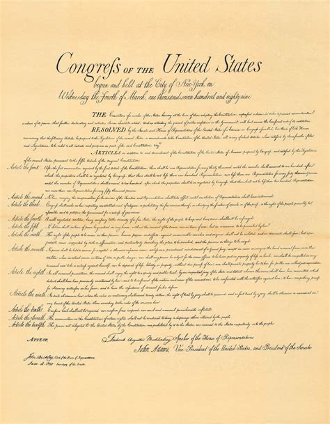 Original Bill Of Rights Replica Big 23 X 29 Parchment Poster