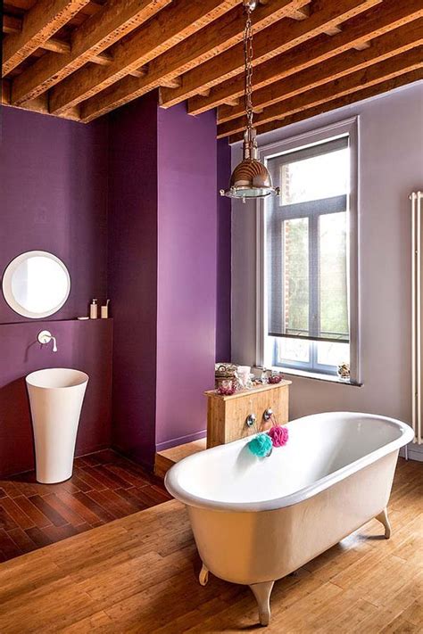 Fake ceiling beams « ceiling systems. 56 Cool Purple Bathroom Design Ideas - DigsDigs