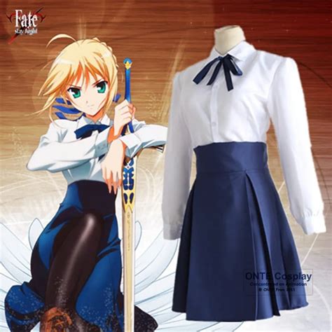 Anime Fate Stay Night Saber Cosplay Costumes Fate Zero Holy Grail War Suit Fancy Outfit Uniform