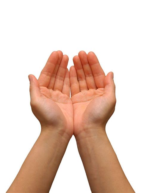 Cupping Hand Gesture Isolated With A White Background Ad Gesture